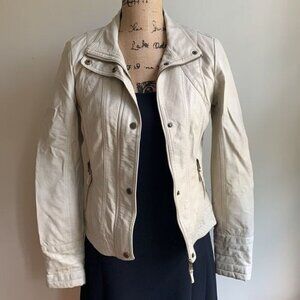 Jessica Simpson faux leather cream jacket XS